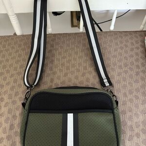 HAUTE SHORE Green and Black Crossbody Bag